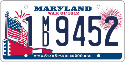 MD license plate 1MD9452