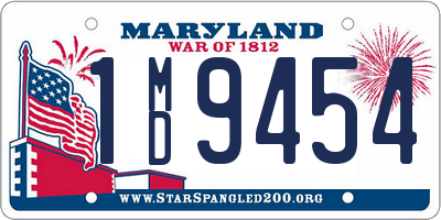 MD license plate 1MD9454