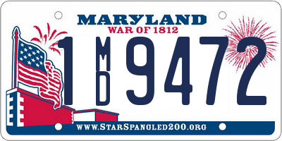 MD license plate 1MD9472