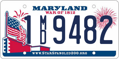 MD license plate 1MD9482