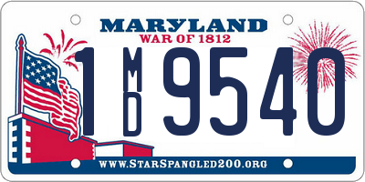 MD license plate 1MD9540