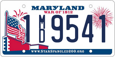 MD license plate 1MD9541