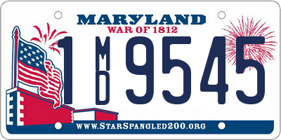 MD license plate 1MD9545