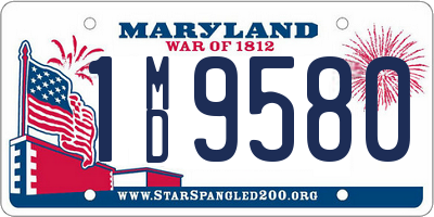 MD license plate 1MD9580