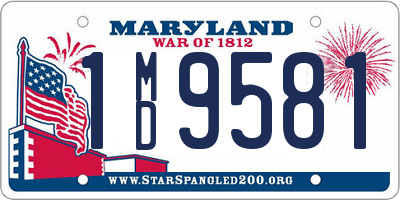 MD license plate 1MD9581