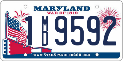 MD license plate 1MD9592