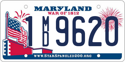 MD license plate 1MD9620