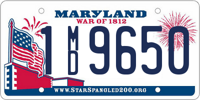 MD license plate 1MD9650