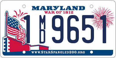 MD license plate 1MD9651