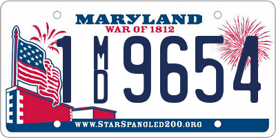 MD license plate 1MD9654