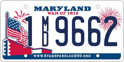 MD license plate 1MD9662