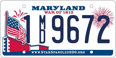 MD license plate 1MD9672