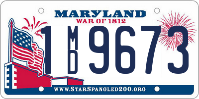 MD license plate 1MD9673