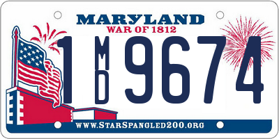 MD license plate 1MD9674