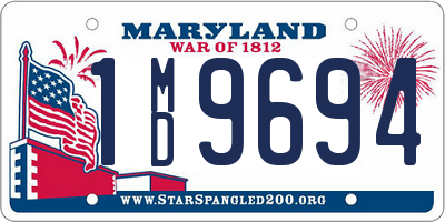 MD license plate 1MD9694