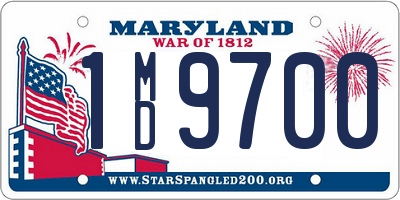 MD license plate 1MD9700