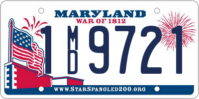 MD license plate 1MD9721