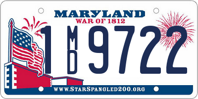 MD license plate 1MD9722