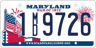 MD license plate 1MD9726