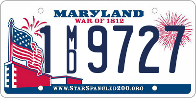 MD license plate 1MD9727