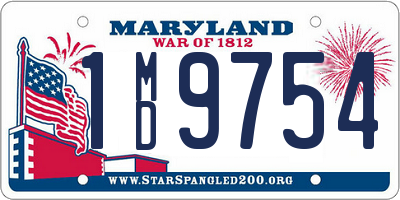 MD license plate 1MD9754