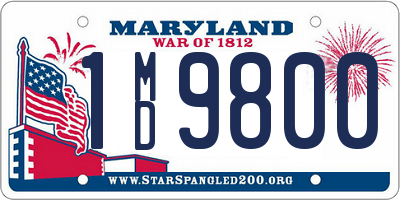 MD license plate 1MD9800