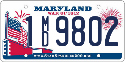 MD license plate 1MD9802