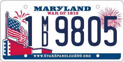 MD license plate 1MD9805