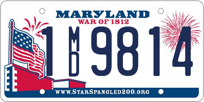 MD license plate 1MD9814