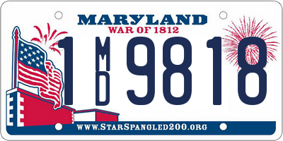 MD license plate 1MD9818