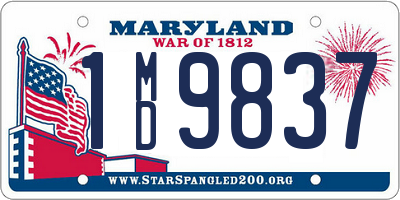 MD license plate 1MD9837