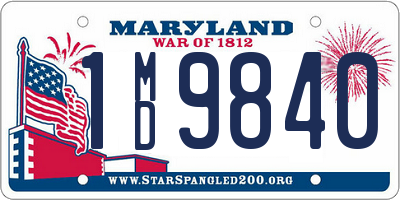 MD license plate 1MD9840