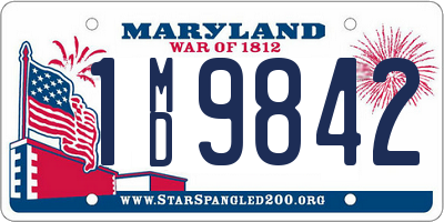 MD license plate 1MD9842