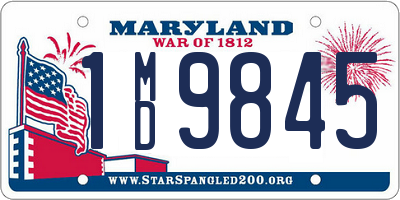 MD license plate 1MD9845