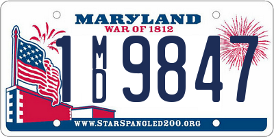 MD license plate 1MD9847