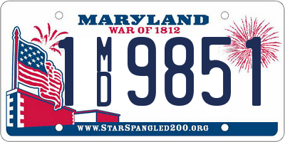 MD license plate 1MD9851