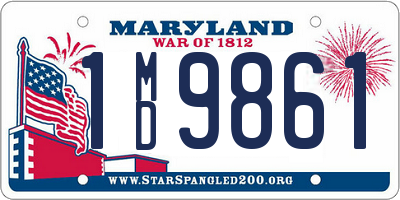 MD license plate 1MD9861