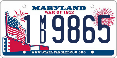 MD license plate 1MD9865