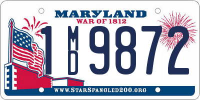 MD license plate 1MD9872