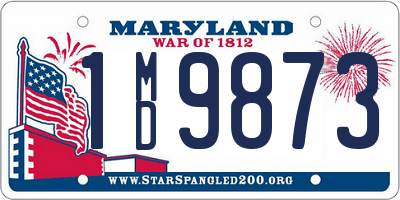 MD license plate 1MD9873