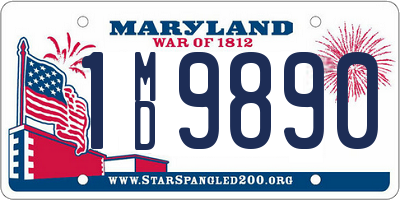 MD license plate 1MD9890