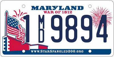 MD license plate 1MD9894