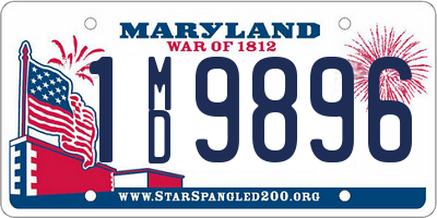 MD license plate 1MD9896