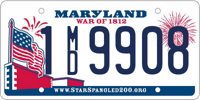 MD license plate 1MD9908