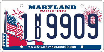 MD license plate 1MD9909