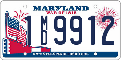 MD license plate 1MD9912