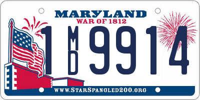 MD license plate 1MD9914
