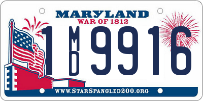 MD license plate 1MD9916