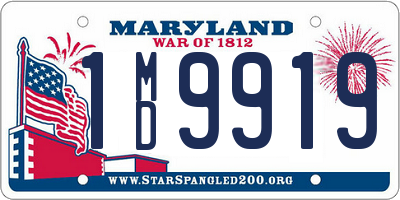MD license plate 1MD9919