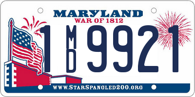 MD license plate 1MD9921